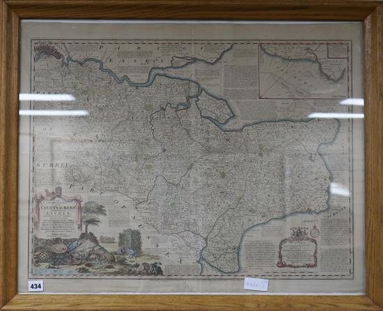 Emmanuel Bowen, An Accurate Map of the County of Kent Divided into its Lathes and a Norden/Kip map of Kent,